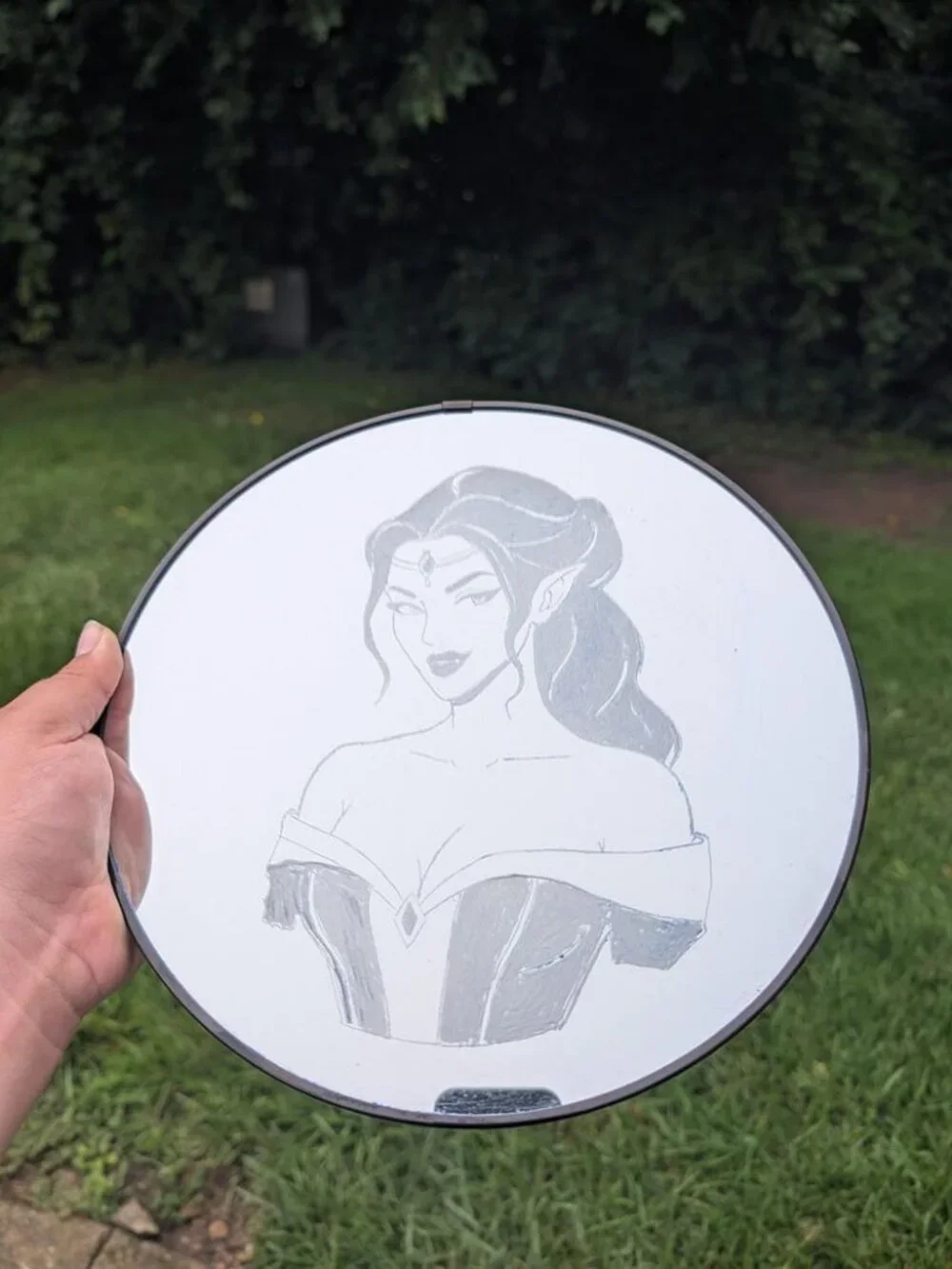 Hand Engraved Vampire Countess Gothic Mirror